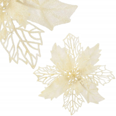 Vianočná hviezda s tŕňom 14x16 cm, krémová