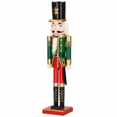 Luskáčik - Vojak so šabľou 60 cm, zeleno-červený