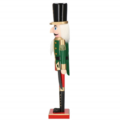 Luskáčik - Vojak so šabľou 60 cm, zeleno-červený