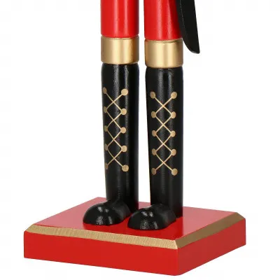 Luskáčik - Vojak so šabľou 60 cm, zeleno-červený