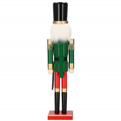 Luskáčik - Vojak so šabľou 60 cm, zeleno-červený