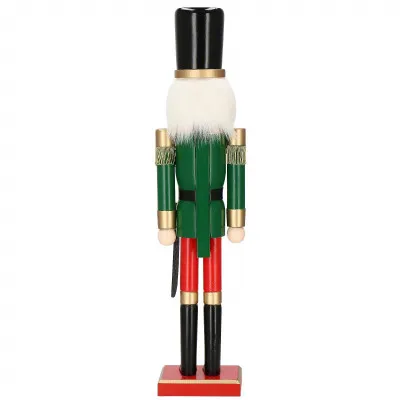 Luskáčik - Vojak so šabľou 60 cm, zeleno-červený