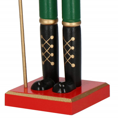 Luskáčik - Vojak s kopijou 38 cm, červeno-zelený