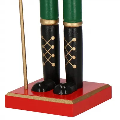 Luskáčik - Vojak s kopijou 38 cm, červeno-zelený