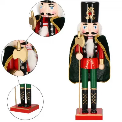 Luskáčik - Vojak s kopijou 38 cm, červeno-zelený