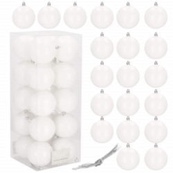 Vianočné banky biele - 8cm, sada 20ks