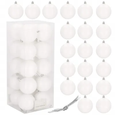 Vianočné banky biele - 8cm, sada 20ks