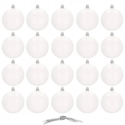 Vianočné banky biele - 8cm, sada 20ks