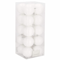 Vianočné banky biele - 8cm, sada 20ks