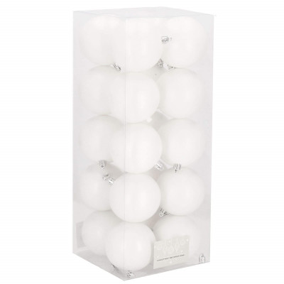 Vianočné banky biele - 8cm, sada 20ks