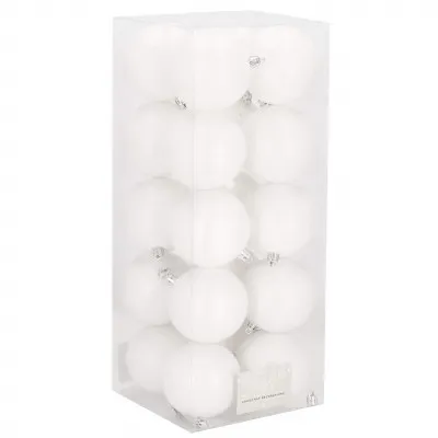 Vianočné banky biele - 8cm, sada 20ks