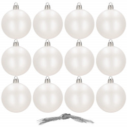 Vianočné banky biele - 6cm, sada 12ks