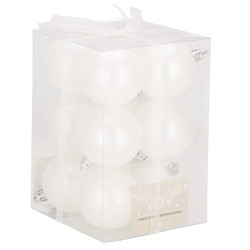 Vianočné banky biele - 6cm, sada 12ks