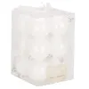 Vianočné banky biele - 6cm, sada 12ks