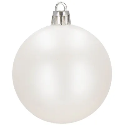 Vianočné banky biele - 6cm, sada 12ks