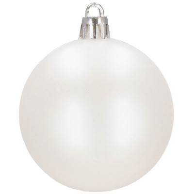 Vianočné banky biele - 6cm, sada 12ks