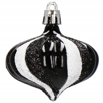 Maxi 77 dielna sada vianočných ozdôb čierna