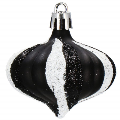 Maxi 77 dielna sada vianočných ozdôb čierna