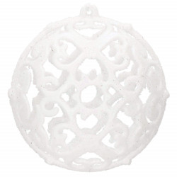 Maxi 100 dielna sada vianočných ozdôb biela so šiškami