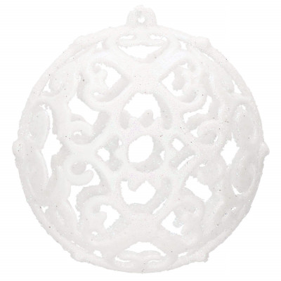 Maxi 100 dielna sada vianočných ozdôb biela so šiškami