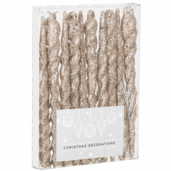 Vianočné ozdoby - cencúle, zlaté, sada 10ks