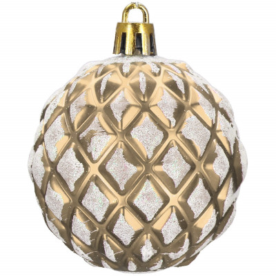 Vianočné banky zlato-biele mix - 6cm, sada 30ks