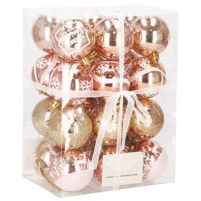 Vianočné banky zlaté mix - 6cm, sada 24ks