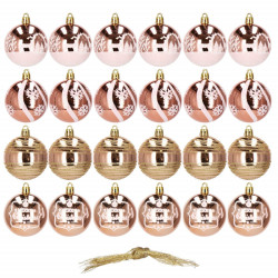 Vianočné banky zlaté mix - 6cm, sada 24ks