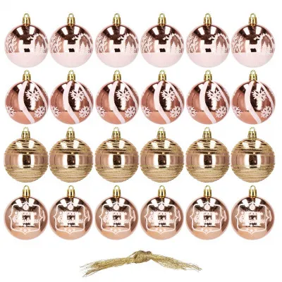 Vianočné banky zlaté mix - 6cm, sada 24ks