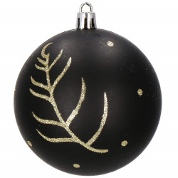 Vianočné banky čierno-zlaté mix - 8 cm, sada 16ks