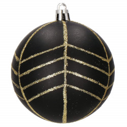 Vianočné banky čierno-zlaté mix - 8 cm, sada 16ks