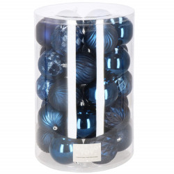 Vianočné banky modré mix - 8cm, sada 30ks