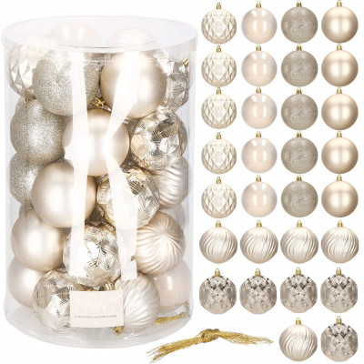 Vianočné banky zlaté mix - 8cm, súprava 30ks