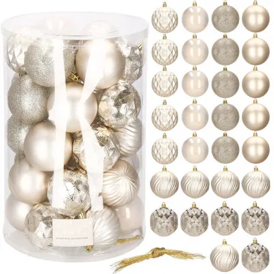 Vianočné banky zlaté mix - 8cm, súprava 30ks