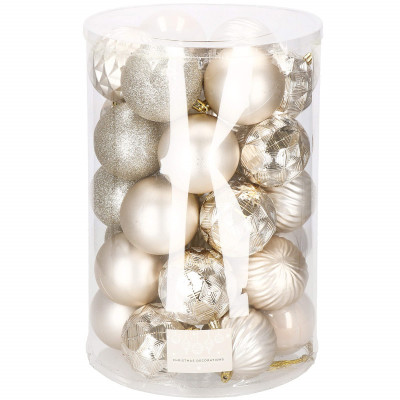 Vianočné banky zlaté mix - 8cm, súprava 30ks