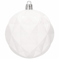 Vianočné banky biele mix - 8cm, sada 30ks