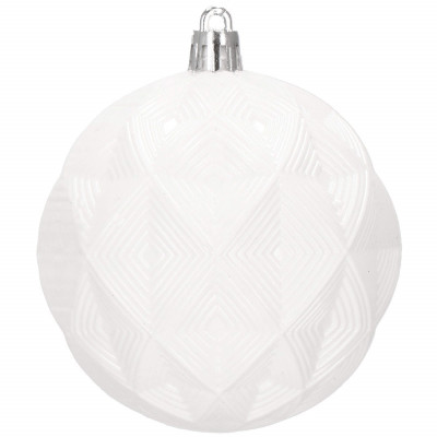 Vianočné banky biele mix - 8cm, sada 30ks