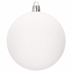 Vianočné banky biele mix - 8cm, sada 30ks