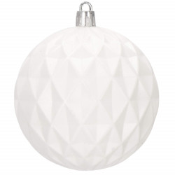 Vianočné banky biele mix - 8cm, sada 30ks