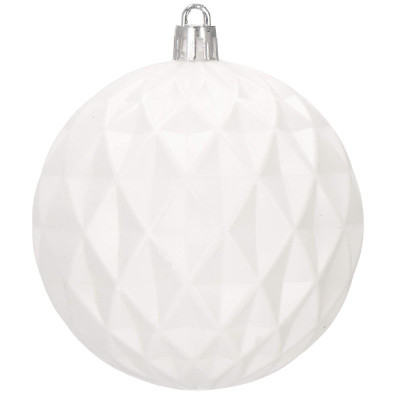 Vianočné banky biele mix - 8cm, sada 30ks