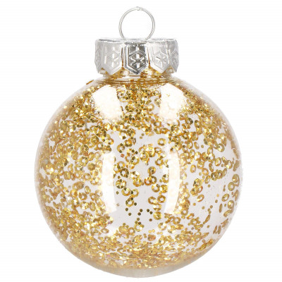 Vianočné banky zlaté s výplňou mix - 7cm, súprava 30ks