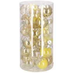 Vianočné banky zlaté s výplňou mix - 7cm, súprava 30ks