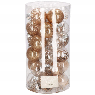 Vianočné banky zlaté s výplňou mix - 6cm, sada 30ks