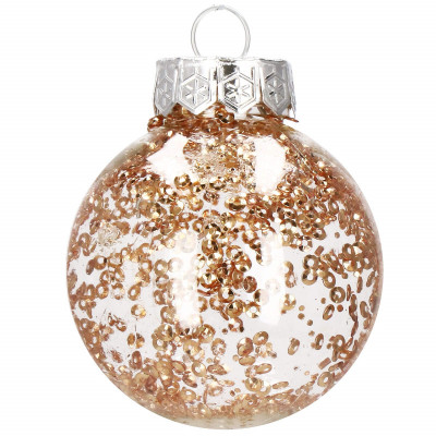 Vianočné banky zlaté s výplňou mix - 6cm, sada 30ks