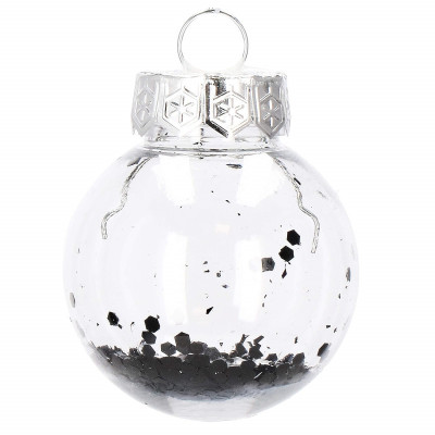 Vianočné banky strieborné s výplňou mix - 5cm, súprava 24ks