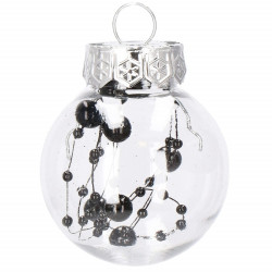 Vianočné banky strieborné s výplňou mix - 5cm, súprava 24ks