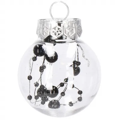 Vianočné banky strieborné s výplňou mix - 5cm, súprava 24ks