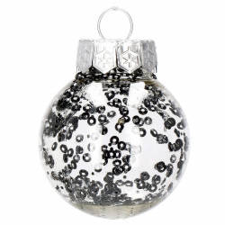 Vianočné banky strieborné s výplňou mix - 5cm, súprava 24ks