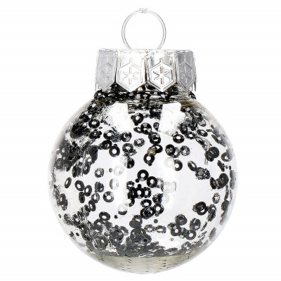 Vianočné banky strieborné s výplňou mix - 5cm, súprava 24ks