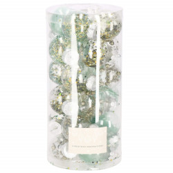 Vianočné banky zeleno-zlaté s výplňou mix - 5cm, sada 24ks